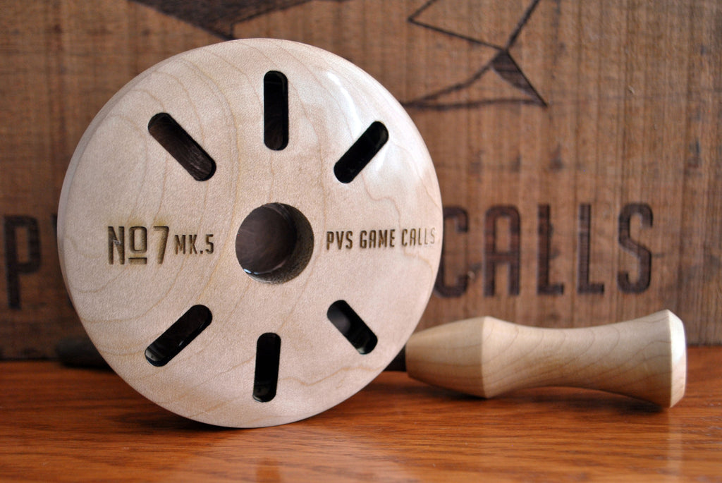 N0.7 Turkey Pot Call. Copper over Glass -  Plain Maple - Oil finish