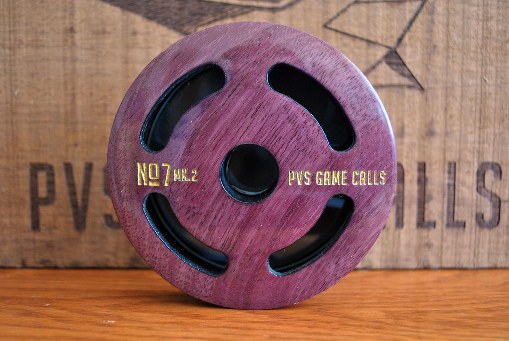 N0.7 Turkey Pot Call. Slate Over Glass -  Purple Heart