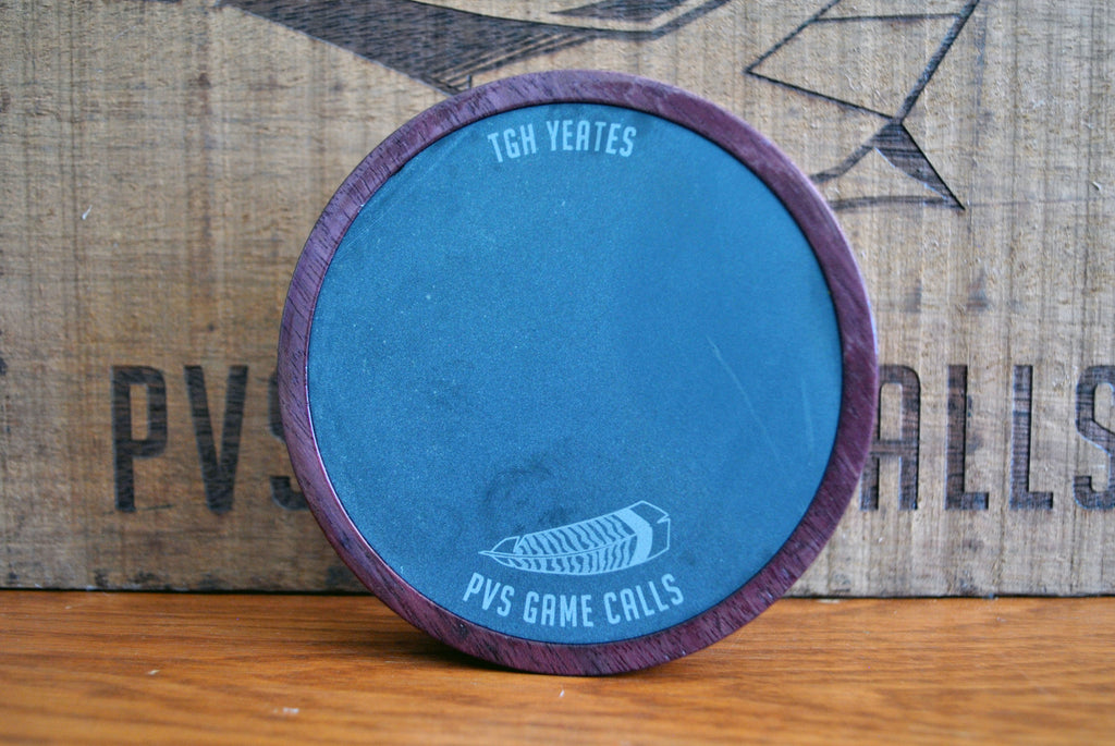 N0.7 Turkey Pot Call. Slate Over Glass -  Purple Heart