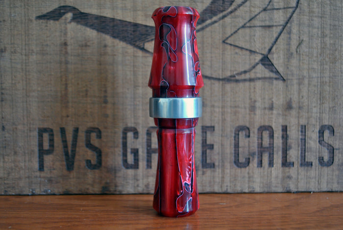 N0.5 - Red Swirl Acrylic Goose Call