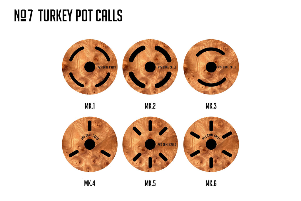 N0.7 Turkey Pot Call. Copper Over Glass -  Cherry Wood Oil Finish